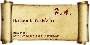 Halpert Aldán névjegykártya